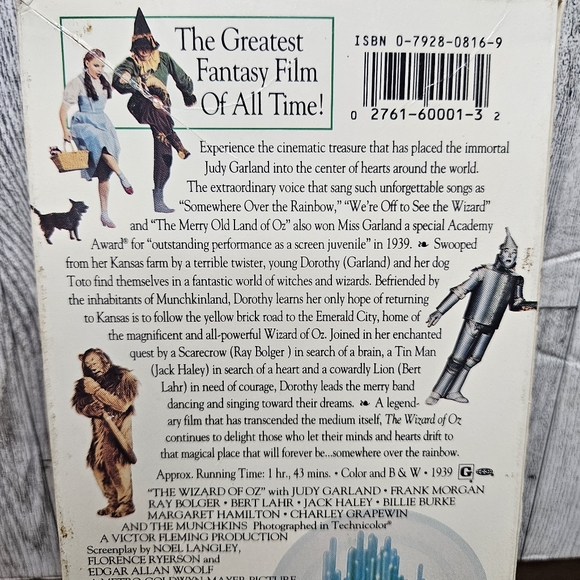 The Wizard of Oz Movie VHS 1939 Color and B & W - Picture 4 of 5